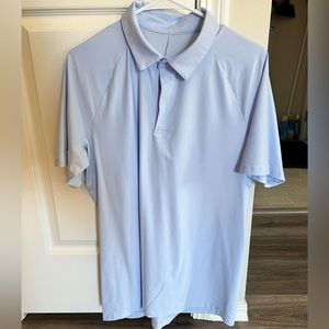 Lululemon Stretch Golf Polo, size L, light blue.